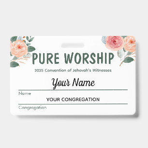 Pure Worship 2025 Convention   JW Name Badge