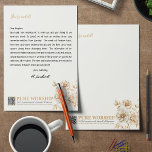 Pure Worship JW 2025 Convention Letter Writing Letterhead<br><div class="desc">Celebrate the joy and spiritual encouragement of the 2025 “Pure Worship” Convention with this beautifully designed with Flowers Gold/White JW Letter Writing perfect for sharing uplifting thoughts with friends,  family,  and fellow believers. It's perfect for writing convention letters and invites.</div>