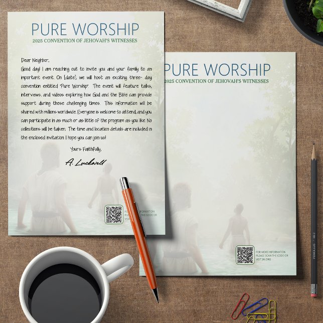 Pure Worship JW 2025 Custom Letter Writing Letterhead (Creator Uploaded)