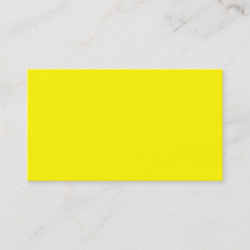 Pure Yellow - Neon Lemon Bright Template Blank Business Card