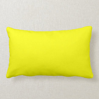 Pure Yellow - Neon Lemon Bright Template Blank Lumbar Pillow