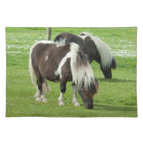 Purebred Shetland Paint Ponies Cloth Placemat