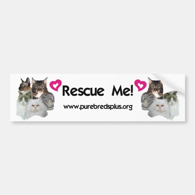 Purebreds Plus Rescue Me Bumper Sticker (Front)