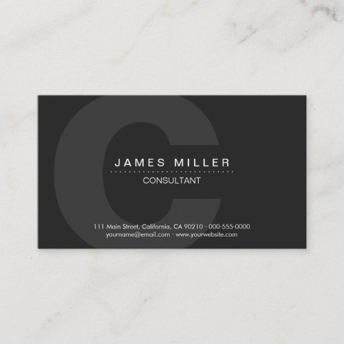 PurePro No4 Dark Gray Business Card Template