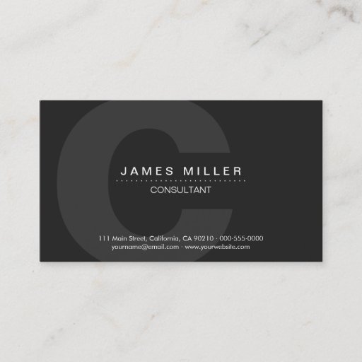 Customizable PurePro No4 Dark Gray Business Card Template