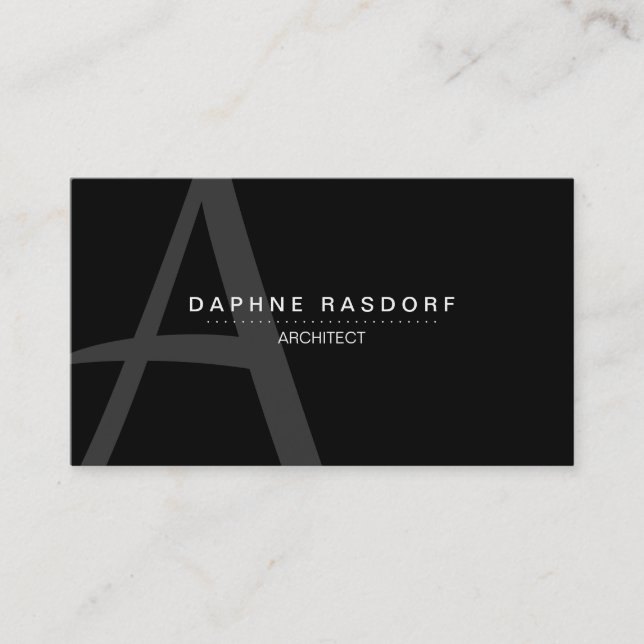 PurePro No8B White Monogram Business Card (Front)