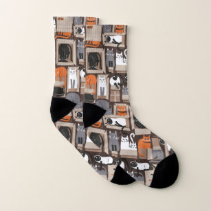 Purfect feline architecture // fun cats and boxes socks