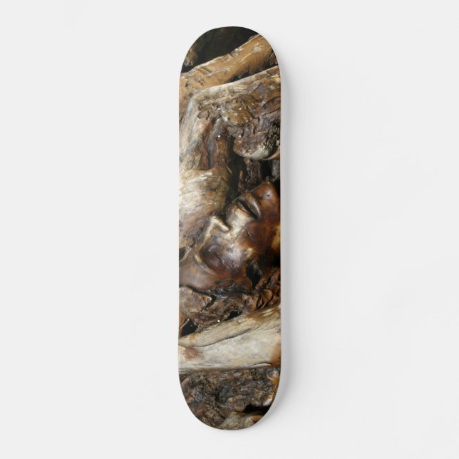 Purgatory- Man Carved into Tree Roots Skateboard Deck (Front)