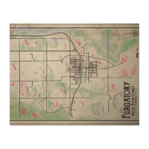 Purgatory Map - wood art