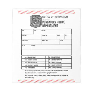 Purgatory Police Department Notice Notepad