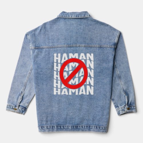 Purim Anti Haman Costume  Haman Hebrew Jewish Holi Denim Jacket