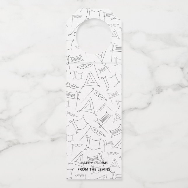 Purim Bottle Hanger Tag (Front)