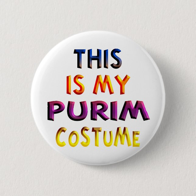 Purim Costume Button (Front)