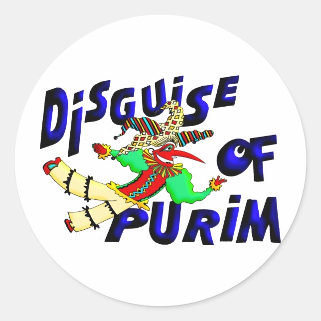 Purim Disguise Classic Round Sticker (Front)
