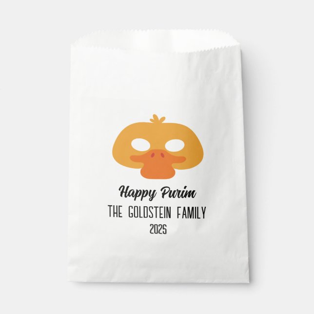 Purim duck mask masquerade costume favor bag (Front)