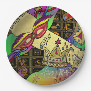 Purim Esther Celebration Art Print Paper Plate