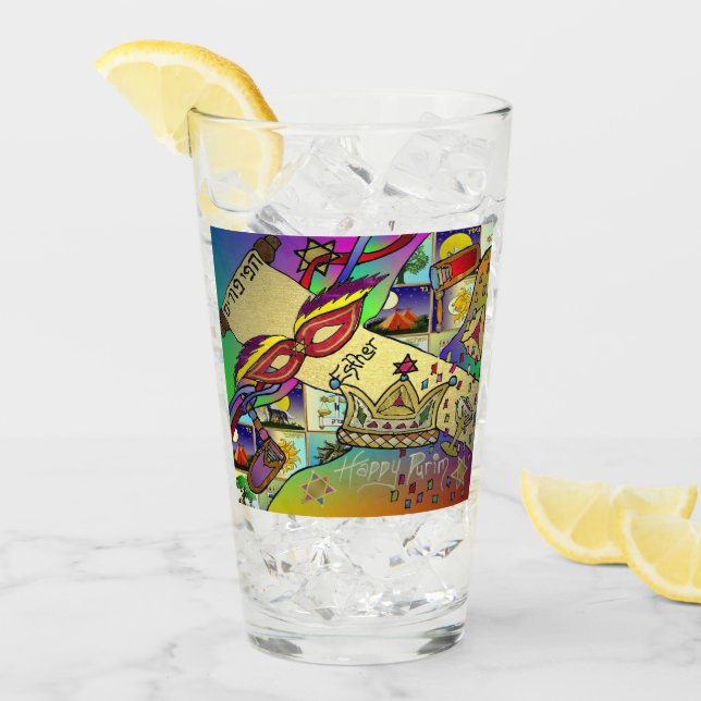 Purim Esther Celebration Light Art Print Glass (Front Ice)