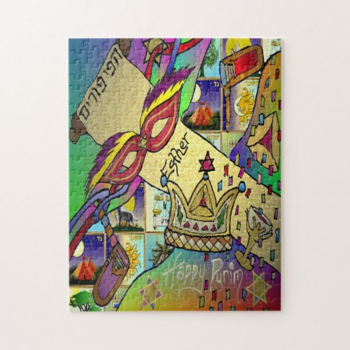 Purim Esther Celebration Light Art Print Jigsaw Puzzle