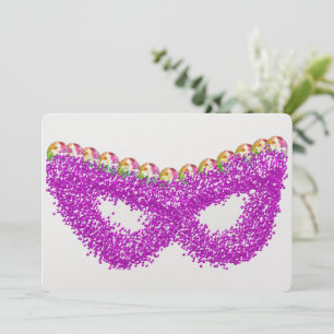 Purim Esther's mask gemstone queen crown  Holiday Card