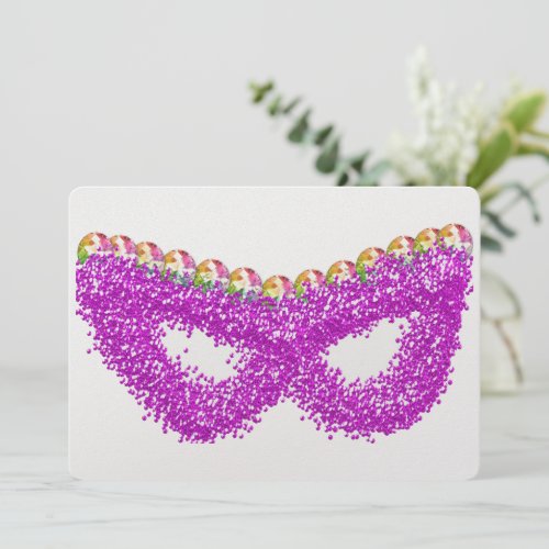 Purim Esthers mask gemstone queen crown  Holiday Card