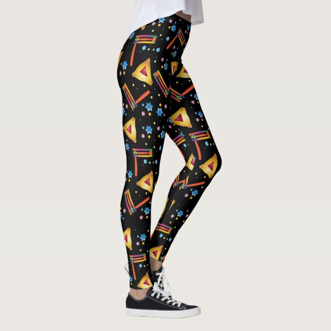 Purim Festival Jewish Holiday Gifts Hamantaschen Leggings (Right)