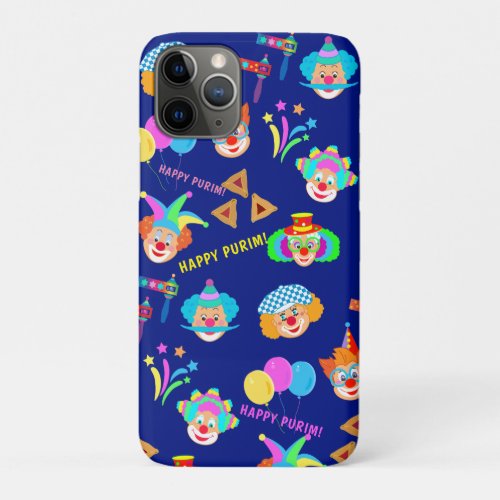 Purim Festival Kids Party Cute Clown Carnival iPhone 11 Pro Case