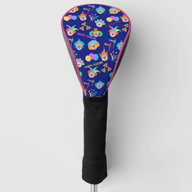 Purim Festival Kids Party Cute Clown Carnival Golf Head Cover (Front)
