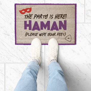 Purim Funny Wipe Feet Here Haman Door Mat