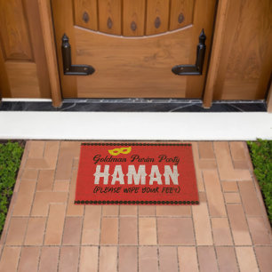 Purim Funny Wipe Feet Here Haman Door Mat