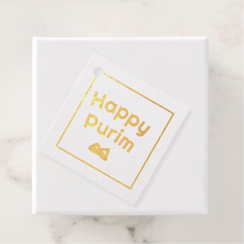Purim gold foil tags