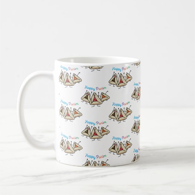 Purim hamantaschen pastry Sameach Oznei Haman Coffee Mug (Left)