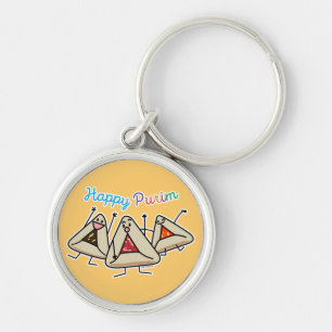 Purim hamantaschen pastry Sameach Oznei Haman Keychain