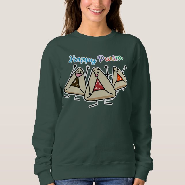 Purim hamantaschen pastry Sameach Oznei Haman Sweatshirt (Front)