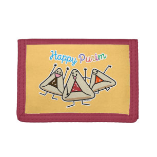 Purim hamantaschen pastry Sameach Oznei Haman Tri-fold Wallet