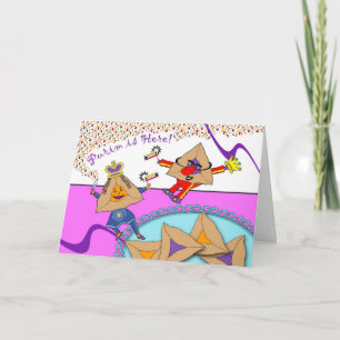 Purim is Here with  Hamantaschen in Costume Card