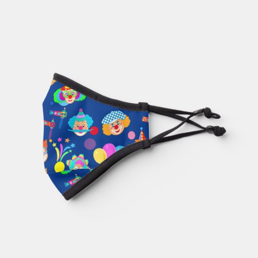 Purim Jewish Holiday Carnival Cute Clown Pattern Premium Face Mask (Left)