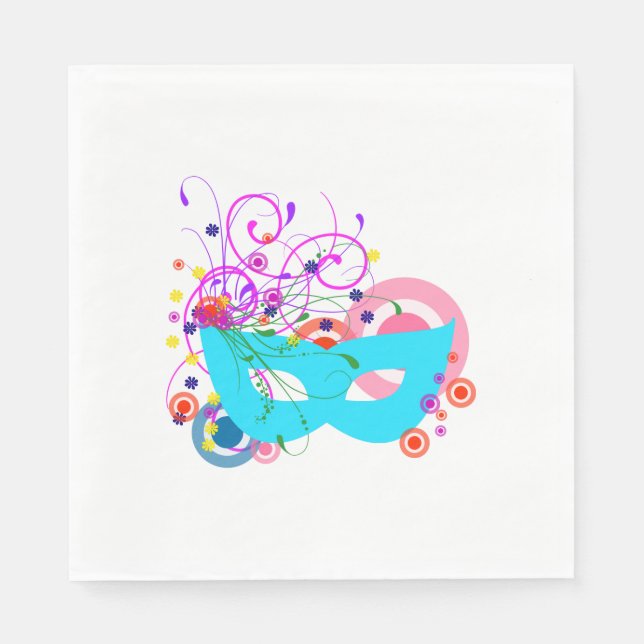 Purim Mask Paper Napkins (Front)