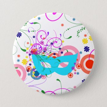 Purim Mask Pinback Button by HolidayBug at Zazzle