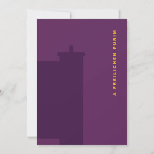 Purim Megillah Silhouette Mishloach Manot Flat Holiday Card