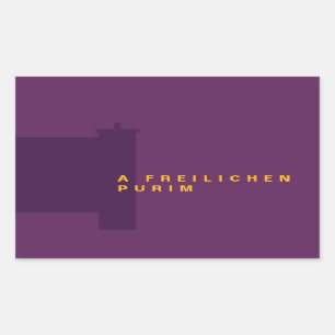 Purim Megillah Silhouette Mishloach Manot Rectangular Sticker
