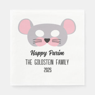 Purim mouse mask masquerade costume napkins