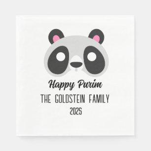 Purim panda bear mask masquerade costume napkins