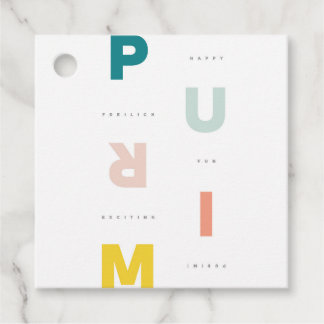 Purim Pastels Favor Tags