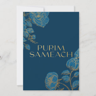 Purim Sameach with flowers for mishloach manot Holiday Card