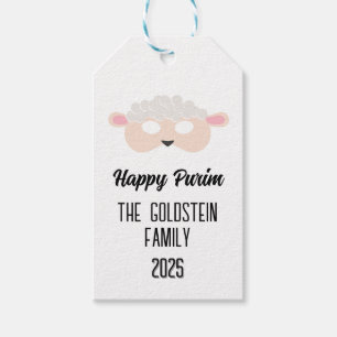 Purim sheep mask masquerade costume gift tags