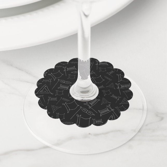 Purim Wine Glass Tag (Close Up)