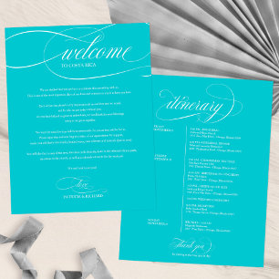 Purist Blue Wedding Weekend Welcome Itinerary