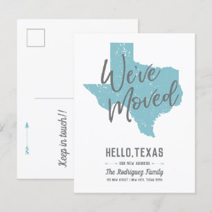 Purist Blue We've Moved - Texas Announcement Postcard