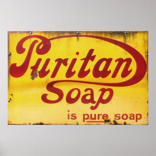 Puritan Soap Vintage Enamel Sign Poster