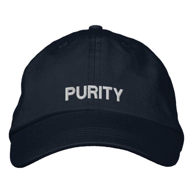 PURITY (NAVY) EMBROIDERED BASEBALL CAP (Front)